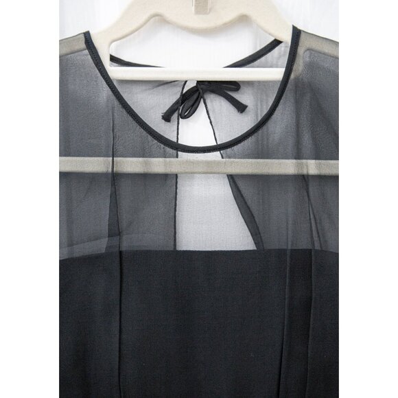 Vintage 1950s/60s Jr. Theme New York Black Dress with Sheer Overlay, size S - Picture 4 of 9